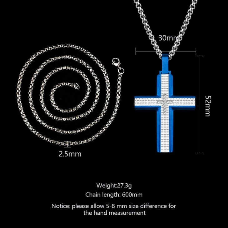 zirconia paved cross pendant necklaces 04
