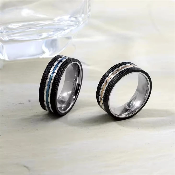 Custom Ring Stainless Steel Groove Ring For Men Wedding Custom Ring Stainless Steel Groove Ring For Men Wedding