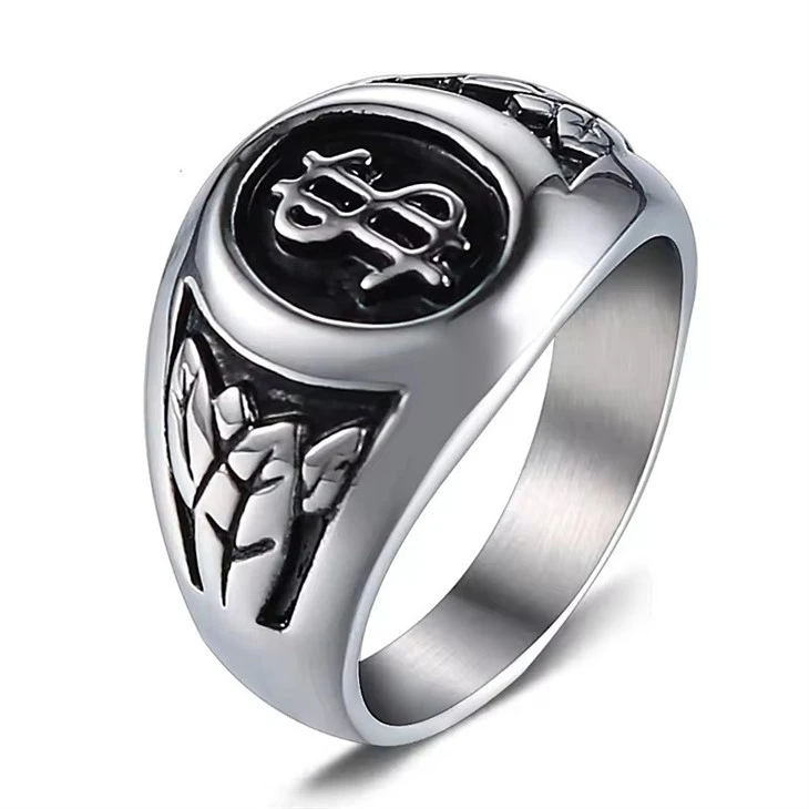 Custom US Dollar Rings For Men With Engraved Logo Custom US Dollar Rings For Men With Engraved Logo