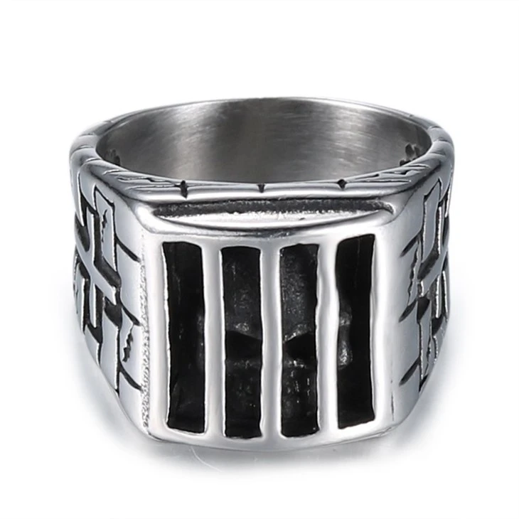 Caged Skull Cross Armor Ring factory Caged Skull Cross Armor Ring factory