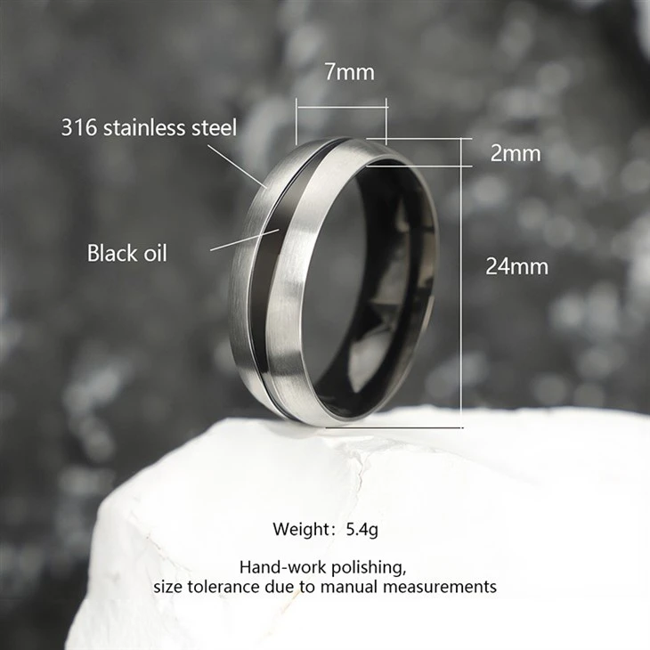 316L Stainless Steel Black Oil Inlay Ring – Wholesale & Customizable factory 316L Stainless Steel Black Oil Inlay Ring – Wholesale & Customizable factory